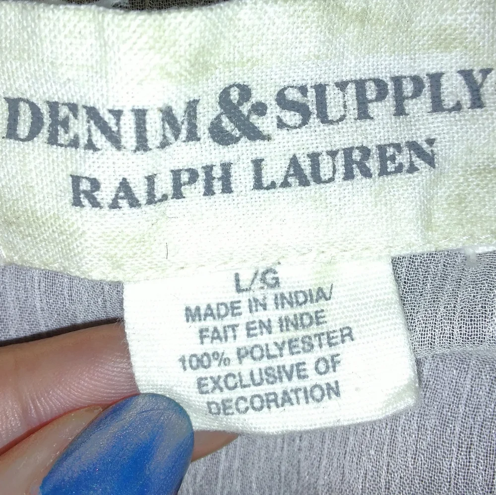Denim & Supply Ralph Lauren Semi Sheer Cream Color Tie Waist Detail Cami… - Picture 6 of 10